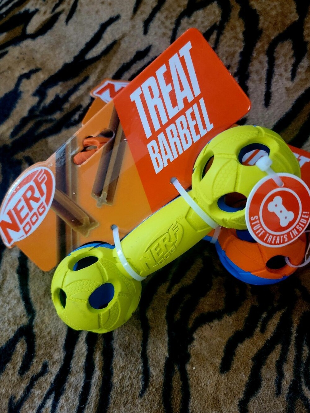Nerf Dog Treat Barbell Toy New Various Colors Ea.